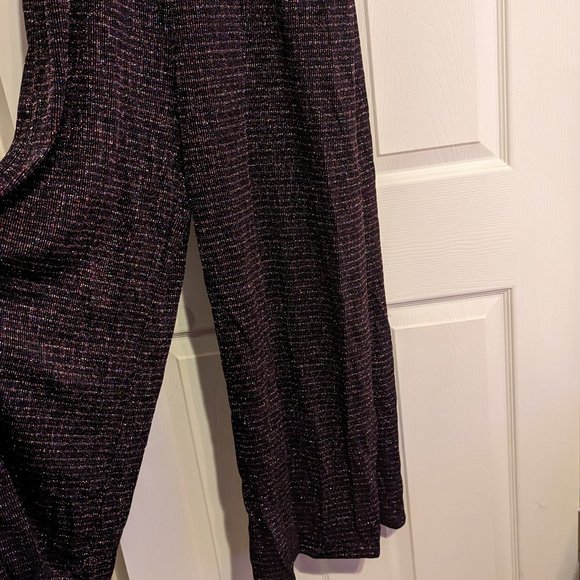 WOMEN'S WILD FABLE SLEEVELESS V-NECK SPARKLE WRAP JUMPSUIT BLACK LARGE - Picture 2 of 5